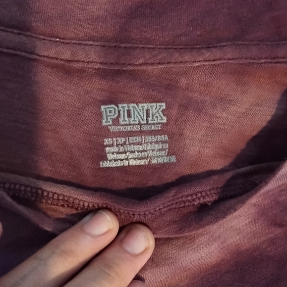 PINK Victoria's Secret Purple Tie Dye Cropped Long Sleeve Hoodie - Picture 3 of 3